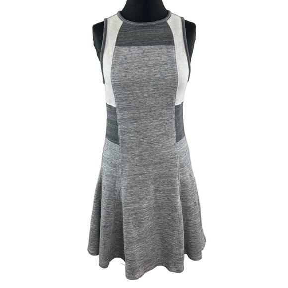 Derek Lam IOC x Athleta Downtown Gray Colorblock Fit & Flare Knit Dress 724631 M - Picture 1 of 14
